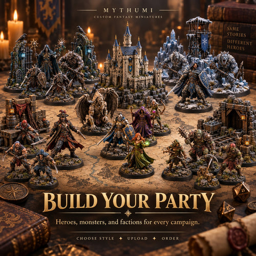 Custom TTRPG Miniature - Bring your character to life as a full-color tabletop figure.
