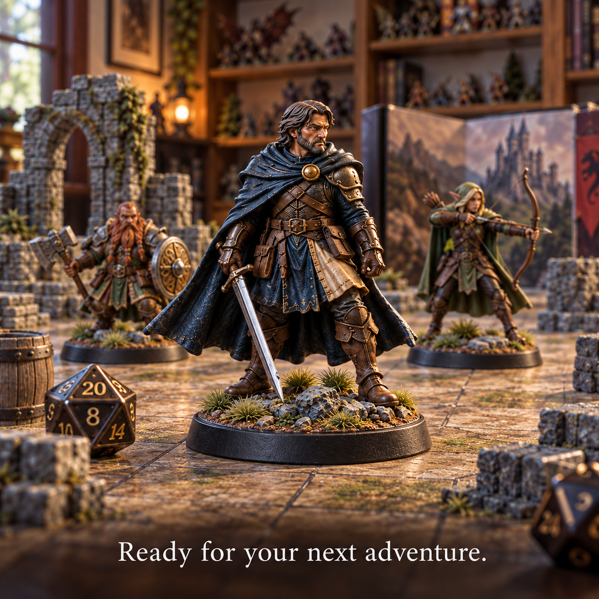 Custom TTRPG Miniature - Bring your character to life as a full-color tabletop figure.