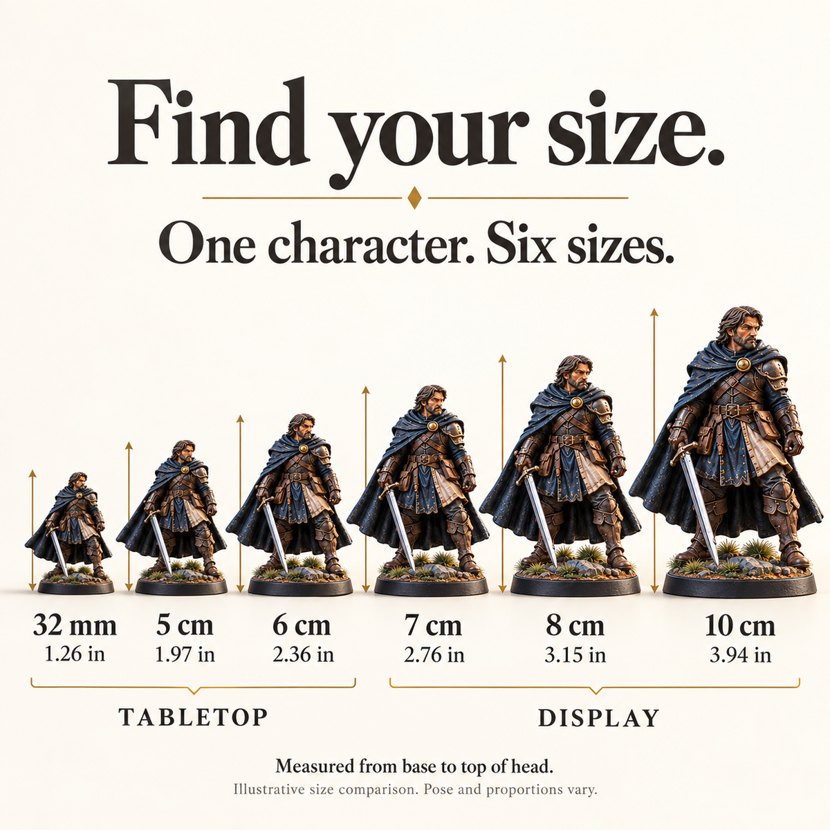 Custom TTRPG Miniature - Bring your character to life as a full-color tabletop figure.