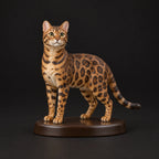 Bengal Cat figurine in standing alert pose, studio view