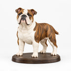 Bulldog figurine in standing alert pose on a clean background