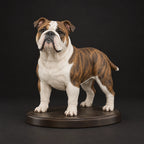 Bulldog figurine in standing alert pose, studio view