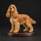 Cocker Spaniel figurine in standing alert pose, studio view