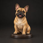 French Bulldog figurine in sitting happy pose, studio view