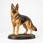 German Shepherd figurine in standing alert pose on a clean background