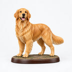 Golden Retriever figurine in standing alert pose on a clean background