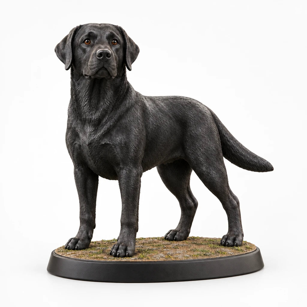 Labrador Retriever figurine in standing alert pose on a clean background