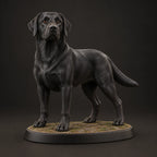 Labrador Retriever figurine in standing alert pose, studio view