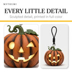 Illustration: close-up of the winking jack pumpkin keychain showing its sculpted detail