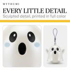 Illustration: close-up of the little boo ghost keychain showing its sculpted detail