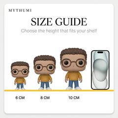 Illustration: the square-head mini figurine shown at 6 cm, 8 cm and 10 cm for size comparison