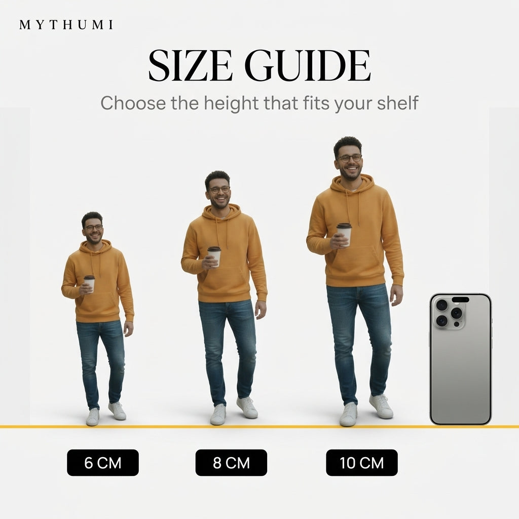 Illustration: the realistic portrait figurine shown at 6 cm, 8 cm and 10 cm for size comparison