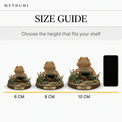 Illustration: the exotic pet terrarium figurine at 6 cm, 8 cm and 10 cm for size comparison