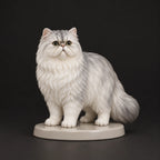 Persian Cat figurine in standing alert pose, studio view