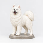 Samoyed figurine in standing alert pose on a clean background