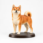 Shiba Inu figurine in standing alert pose on a clean background