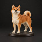 Shiba Inu figurine in standing alert pose, studio view