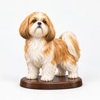 Shih Tzu figurine in standing alert pose on a clean background