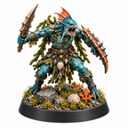 Reef warrior miniature wielding a curved sword and bladed claw.