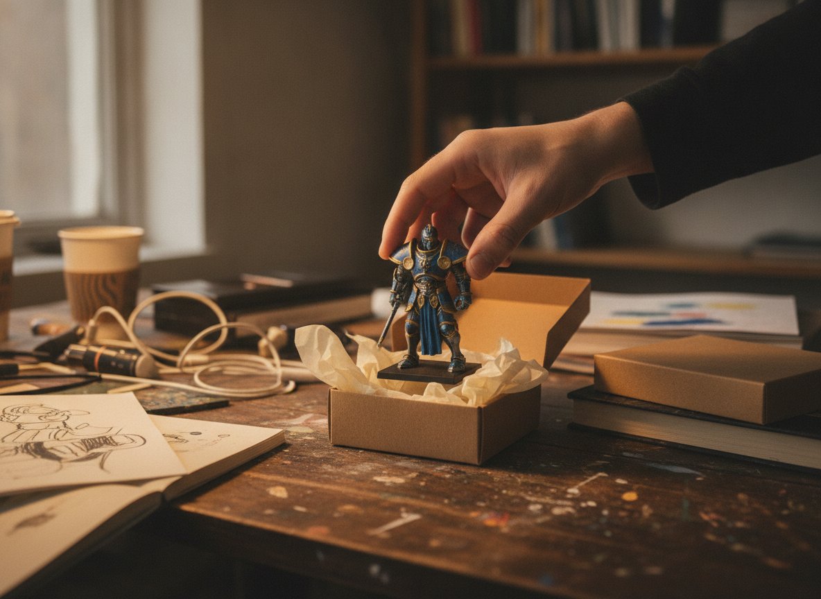 The finished miniature in its box